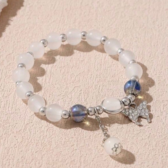 Charm glass beaded butterfly‎ bracelet - Picture 1 of 3